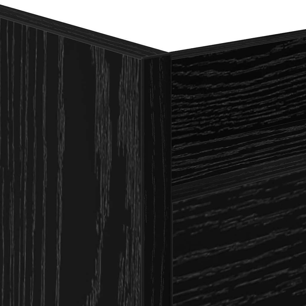 Narrow Storage Cart Black Oak 60 x 22 x 80 cm