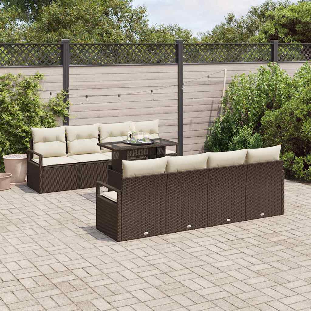 9 dalių sodinė sofa su pagalvėlėmis
