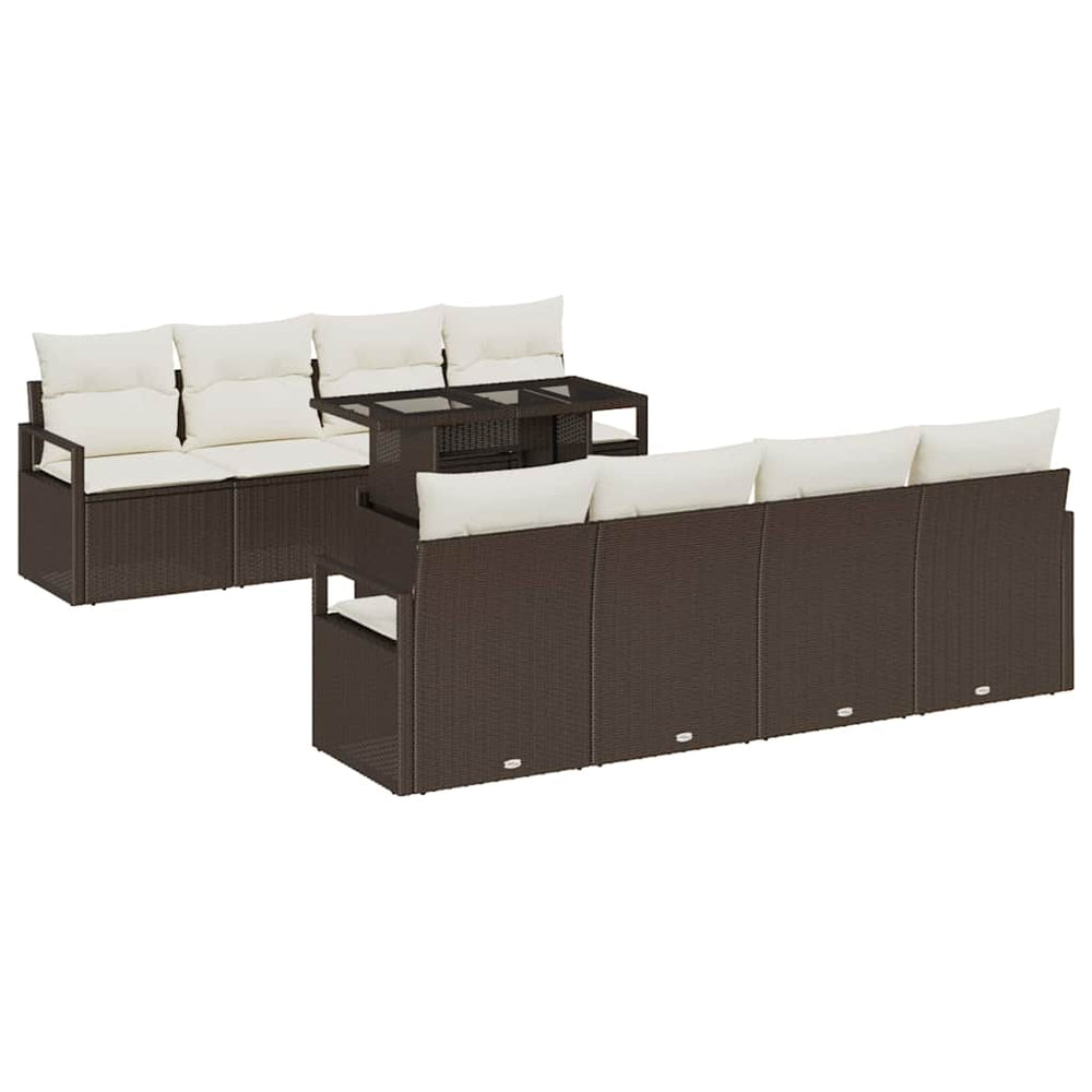 9 dalių sodinė sofa su pagalvėlėmis