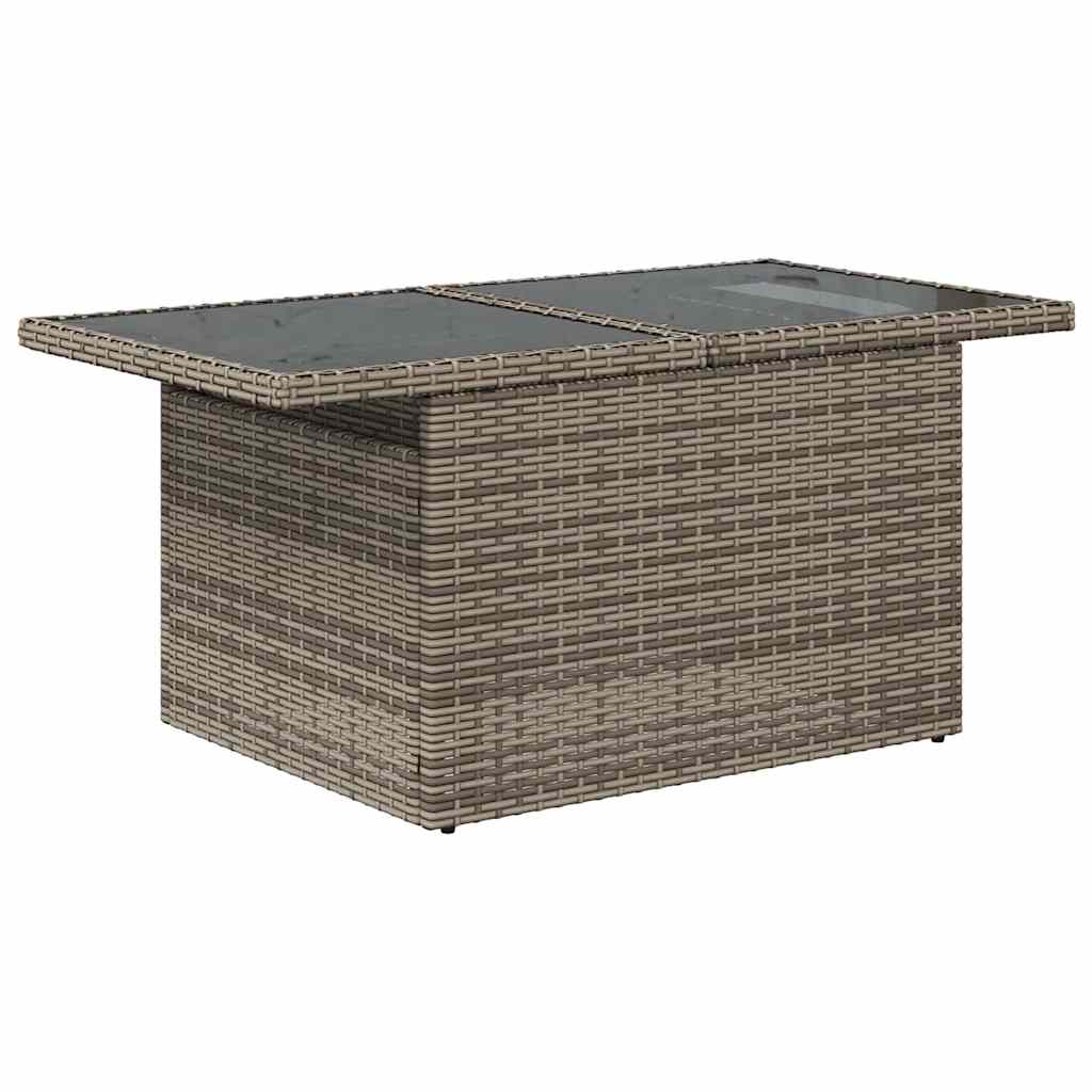 7 dalių sodo sofa rinkinys su pilkomis pagalvėlėmis, poli ratanas