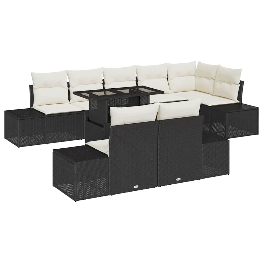 9-piece garden sofa set with cushions