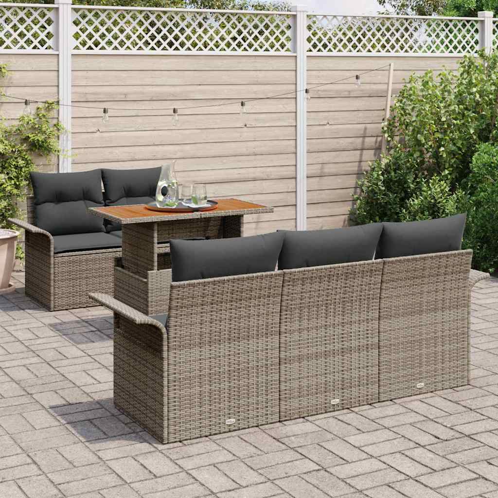 Sodo Sofų Rinkinys su pagalve 6 pcs Pilka 100 x 55 x 73 cm