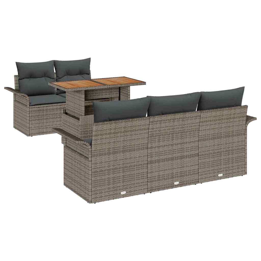 Sodo Sofų Rinkinys su pagalve 6 pcs Pilka 100 x 55 x 73 cm