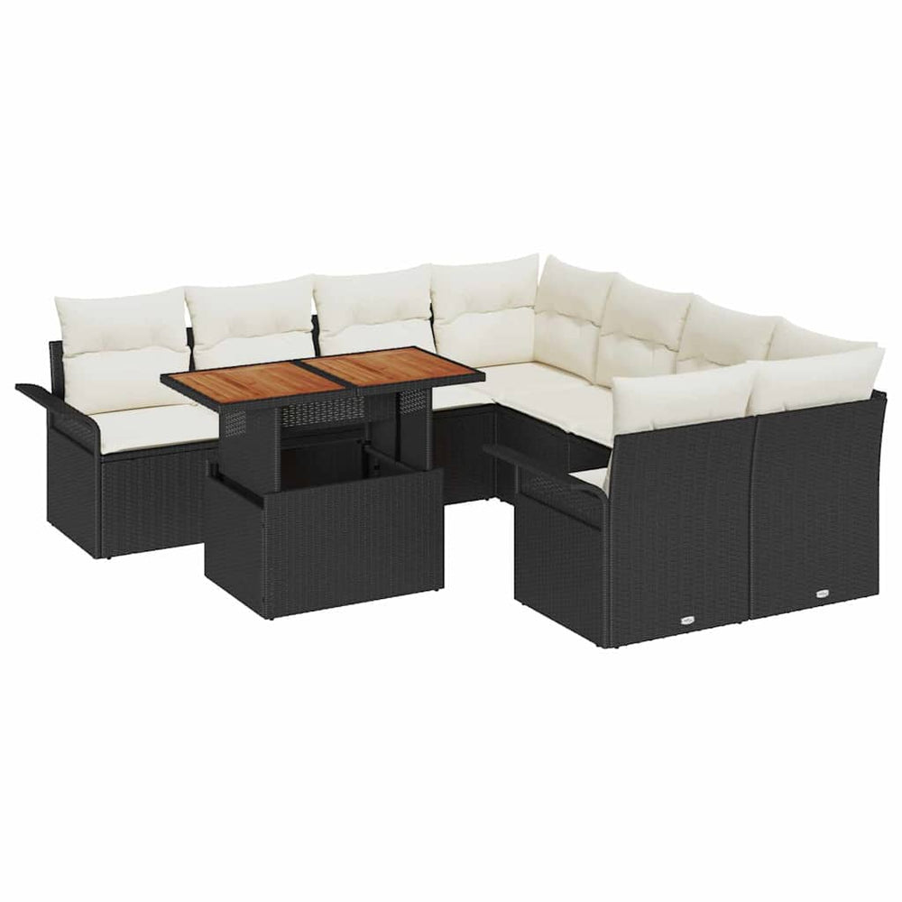9-piece garden sofa set with cushions