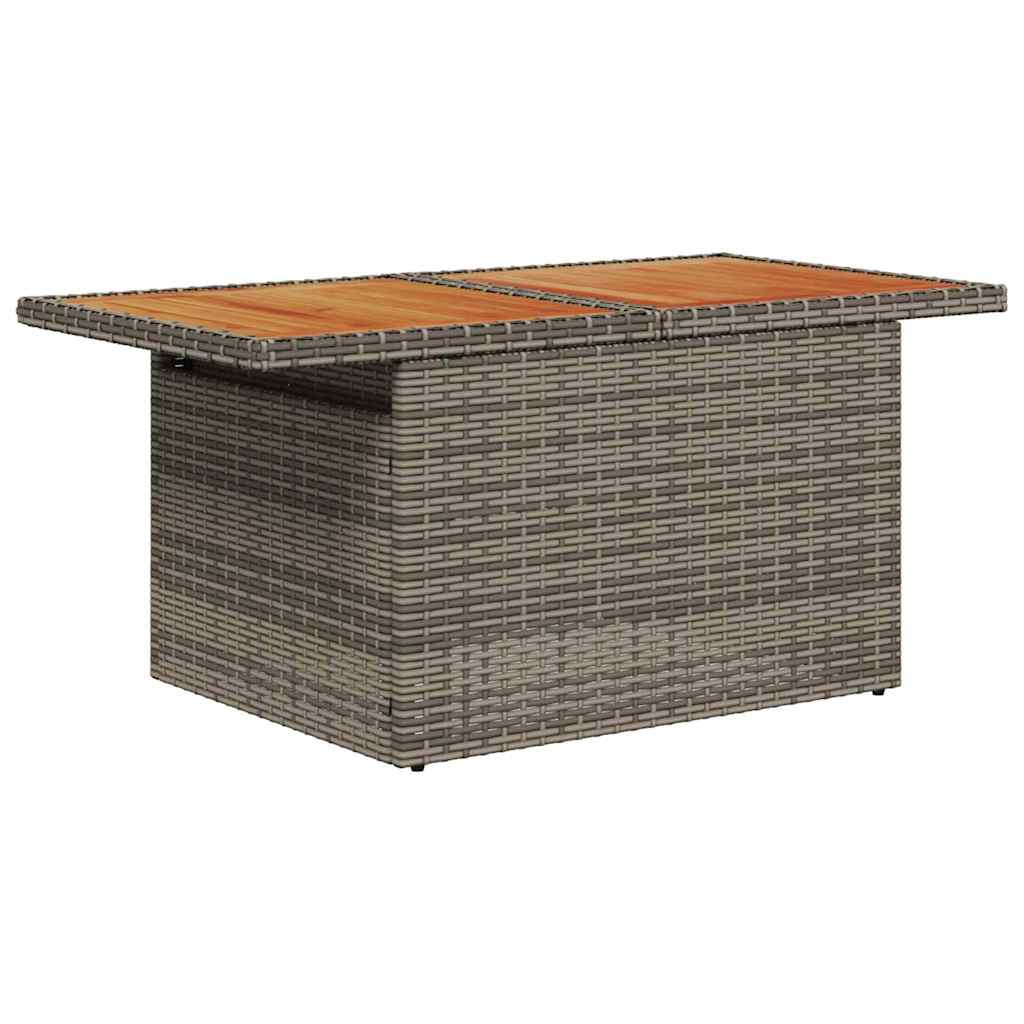 10 dalių sodo sofa komplektas su pagalvėmis pilka poli ratanas akacijos