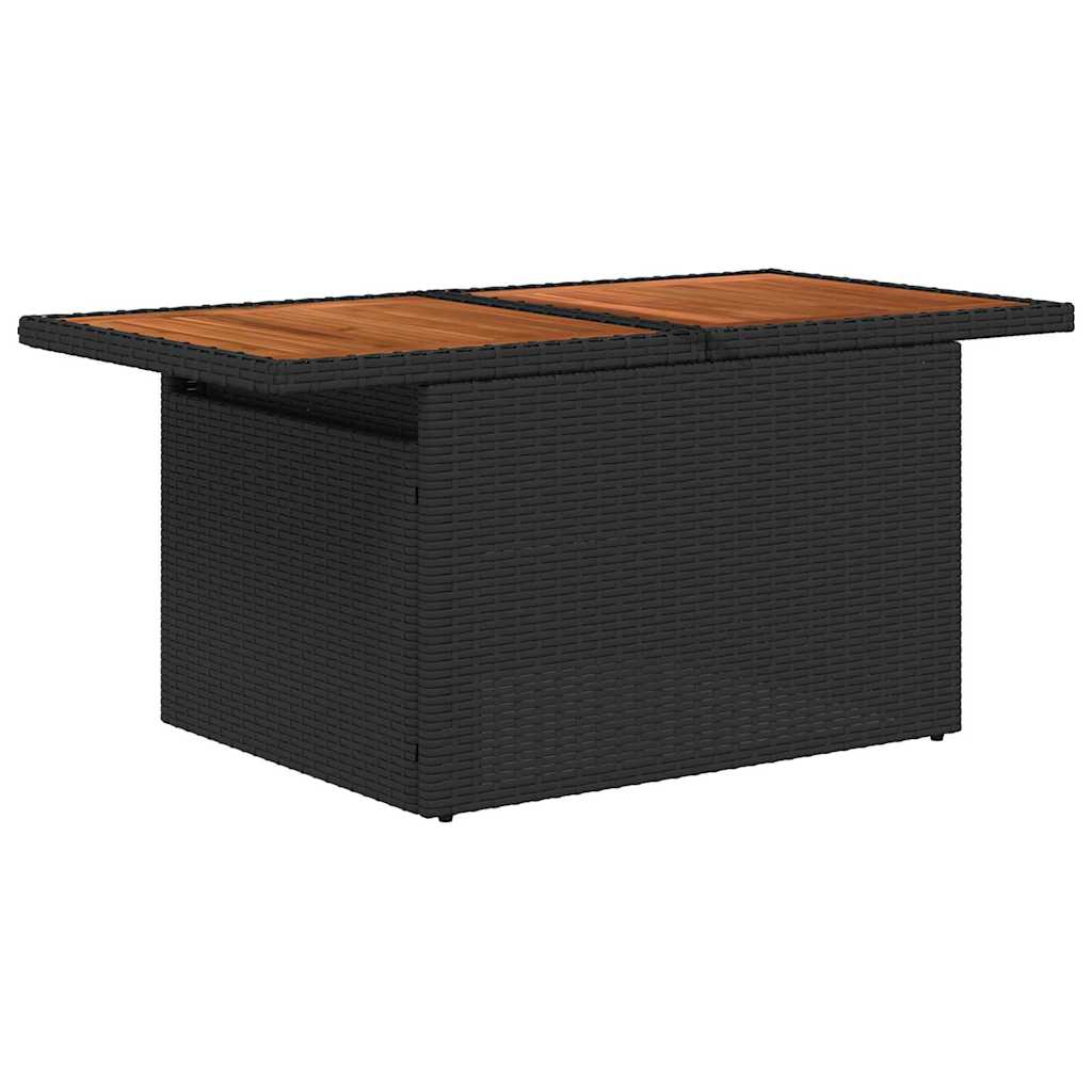 10 dalių sodo sofa rinkinys su pagalvėlėmis juodo poli ratano akacijos
