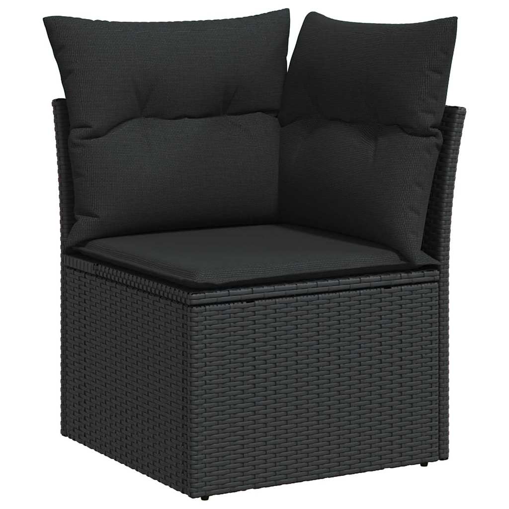 10 dalių sodo sofa rinkinys su pagalvėlėmis juodo poli ratano akacijos