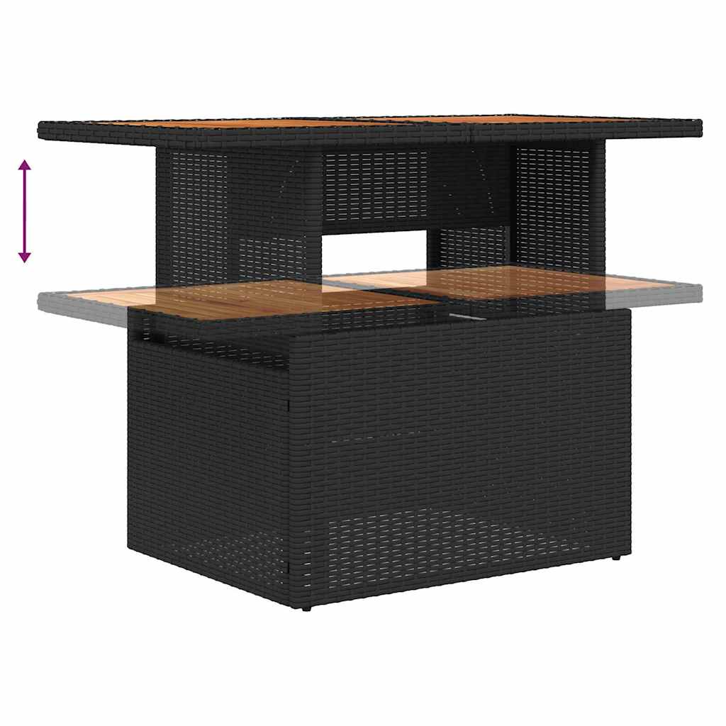 10 dalių sodo sofa rinkinys su pagalvėlėmis juodo poli ratano akacijos