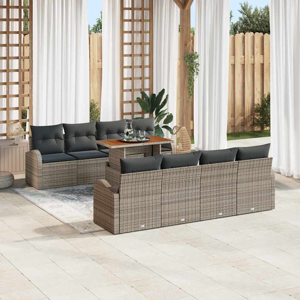 Garden Sofa Set with Cushions 7 pcs Grey