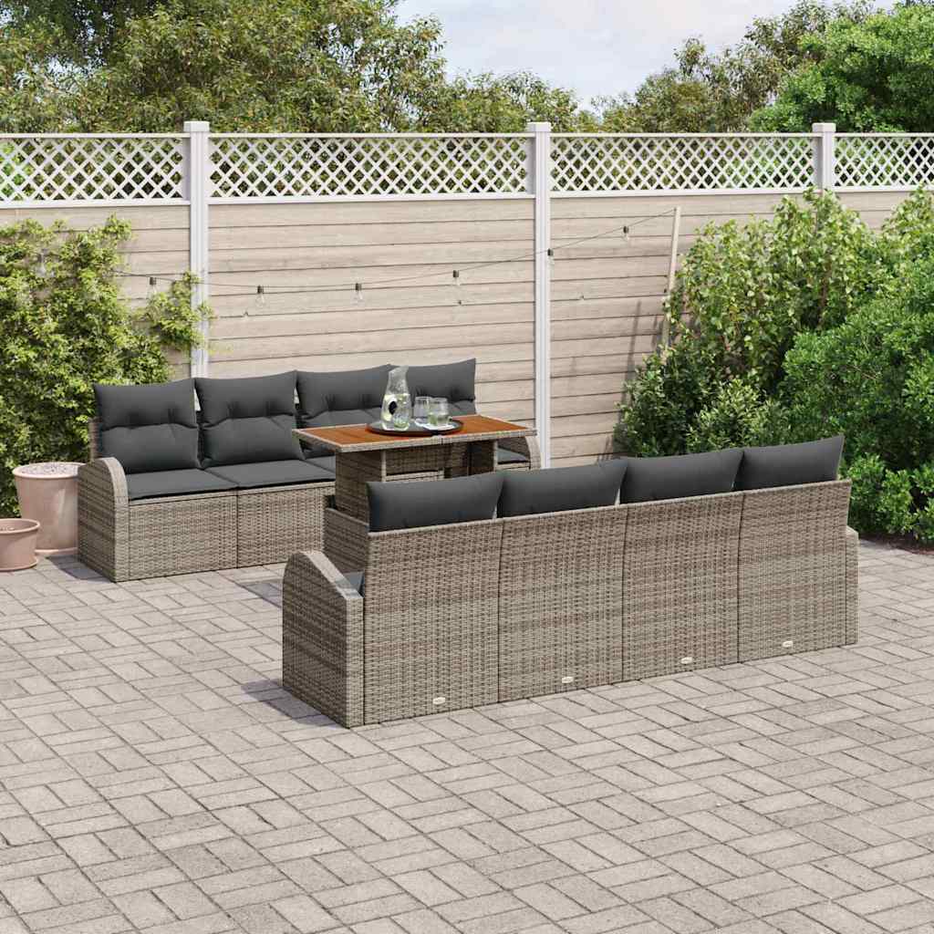 Garden Sofa Set with Cushions 7 pcs Grey