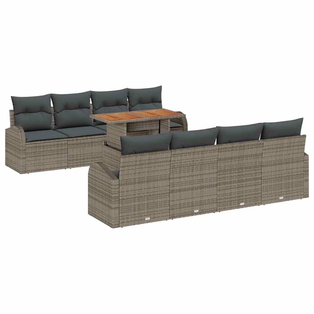 Garden Sofa Set with Cushions 7 pcs Grey