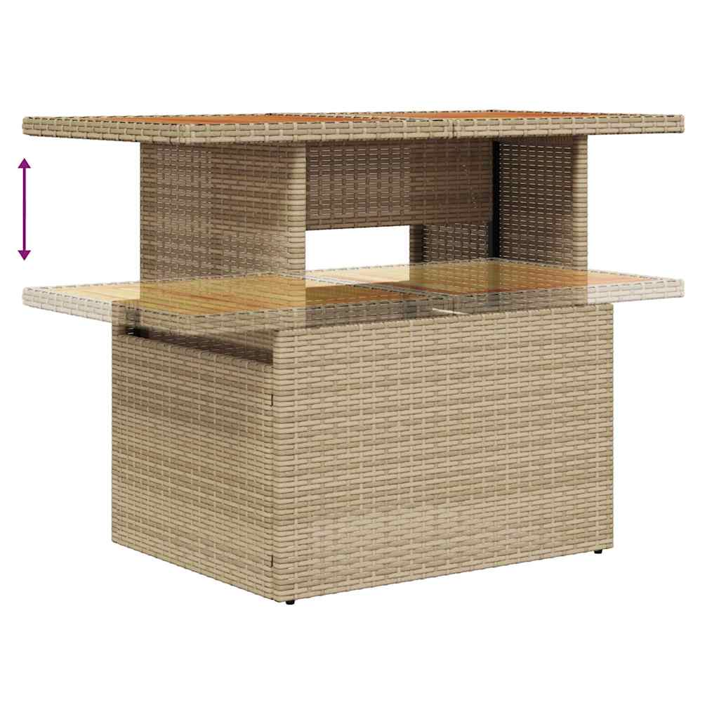 5 dalių sodo sofa su pagalvėlėmis Smėlio Poli Ratanas Akacija