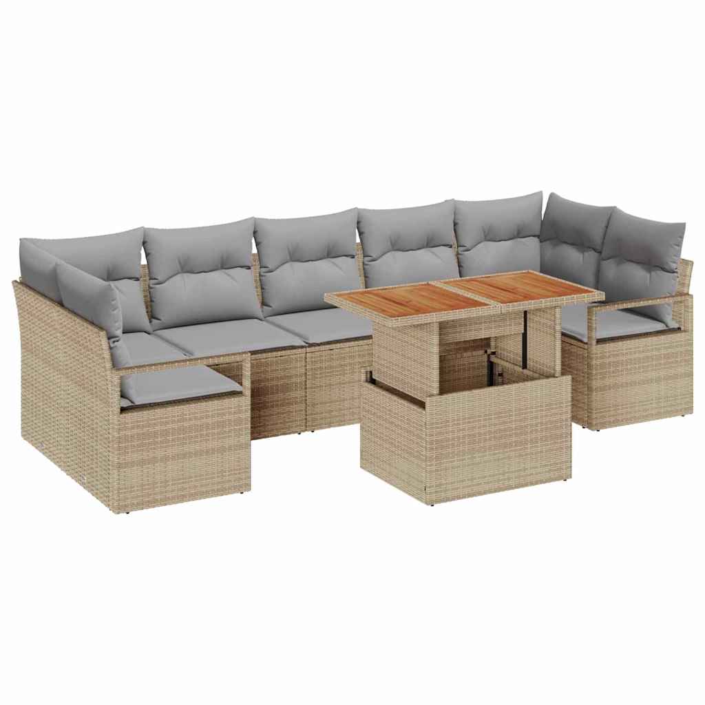 Sodo Sofų Rinkinys su pagalve 8 pcs Bežinė ir pilka