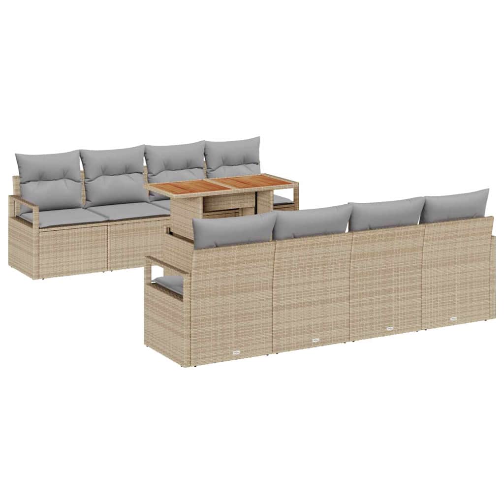 Sodo Sofų Rinkinys 9 pcs Bežinė ir pilka 100 x 55 x 73 cm