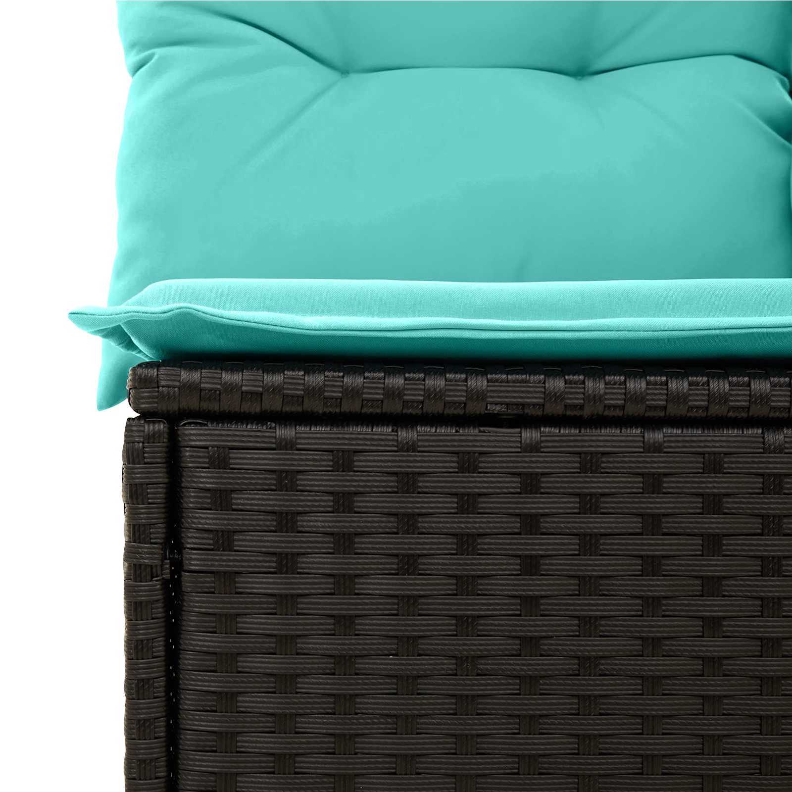Sodo Sofų Rinkinys su pagalve 9 pcs Juoda Žalsvai mėlyna