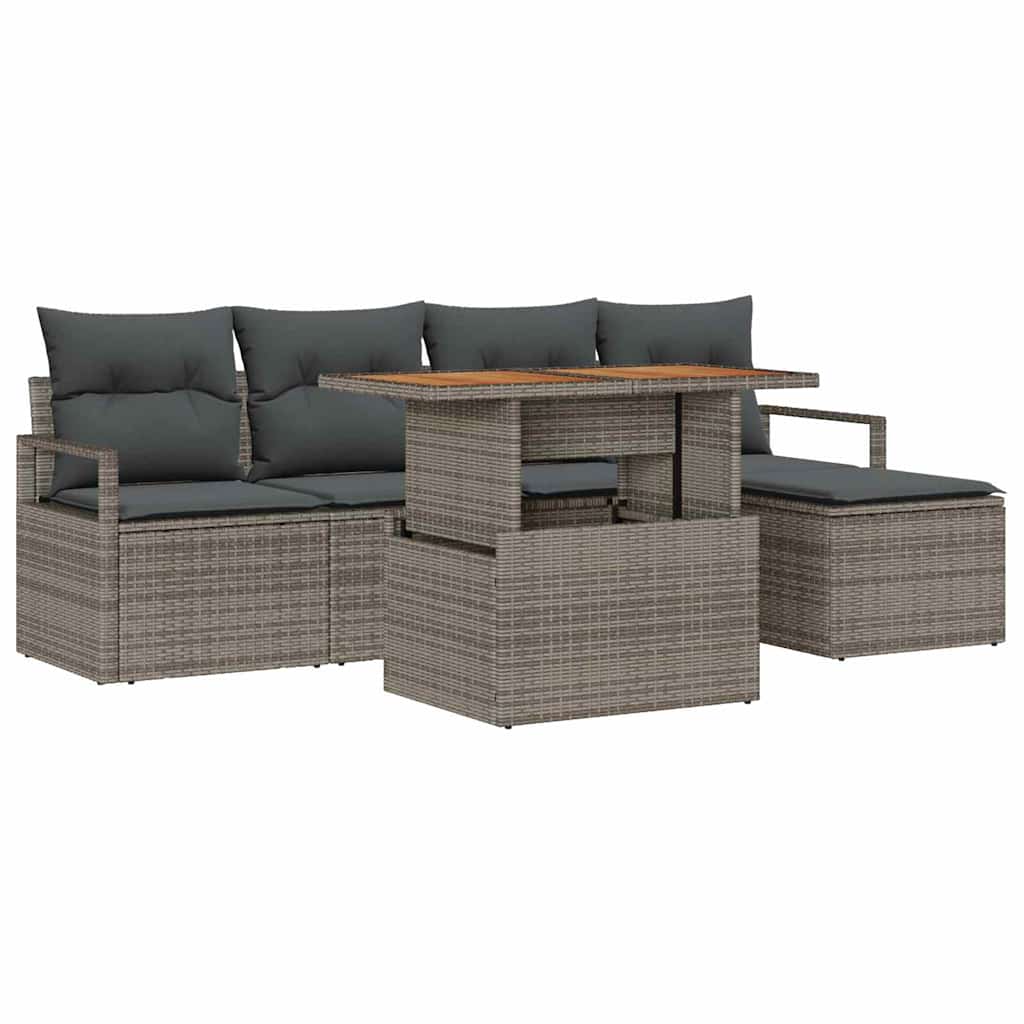 Sodo Sofa Komplektas su pagalve 6 pcs Pilka Didelis