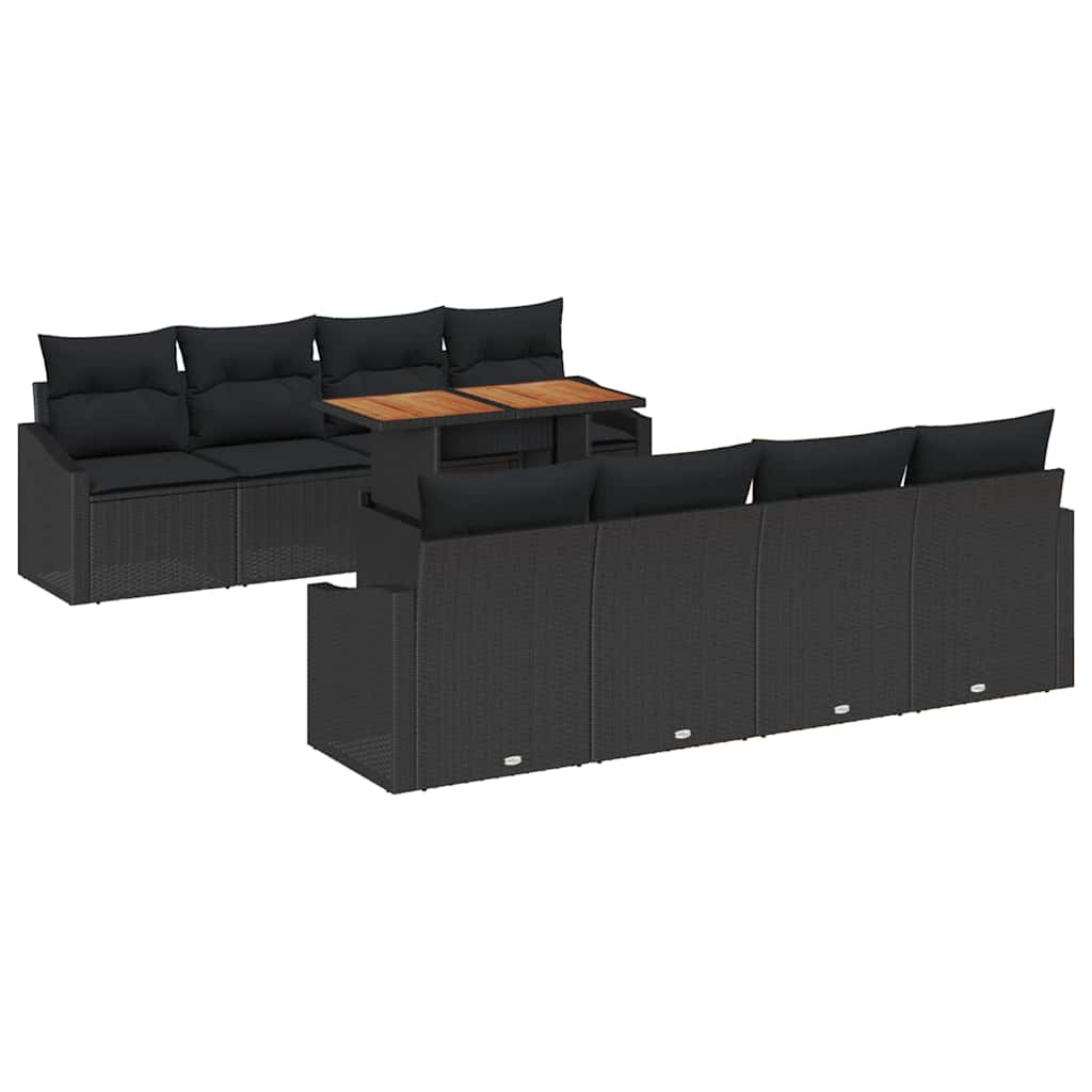 Sodo valgomojo komplektas su pagalve 9 pcs Juoda ir Ruda