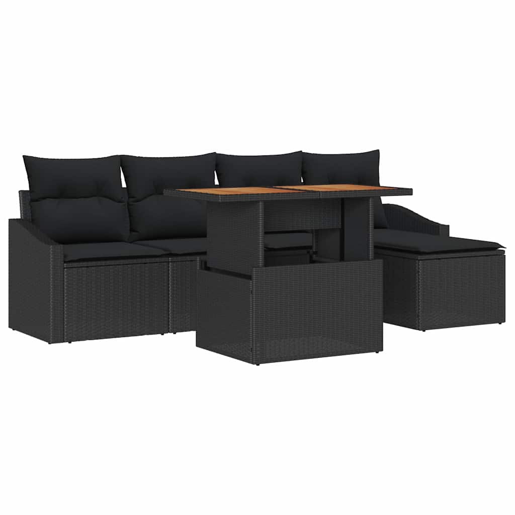 Sodo valgomojo komplektas su pagalve 6 pcs Juoda ir Ruda
