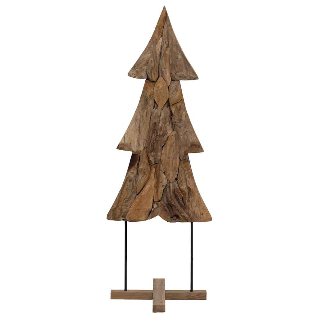 Christmas Tree Stand Brown 90 cm Solid Teak Wood