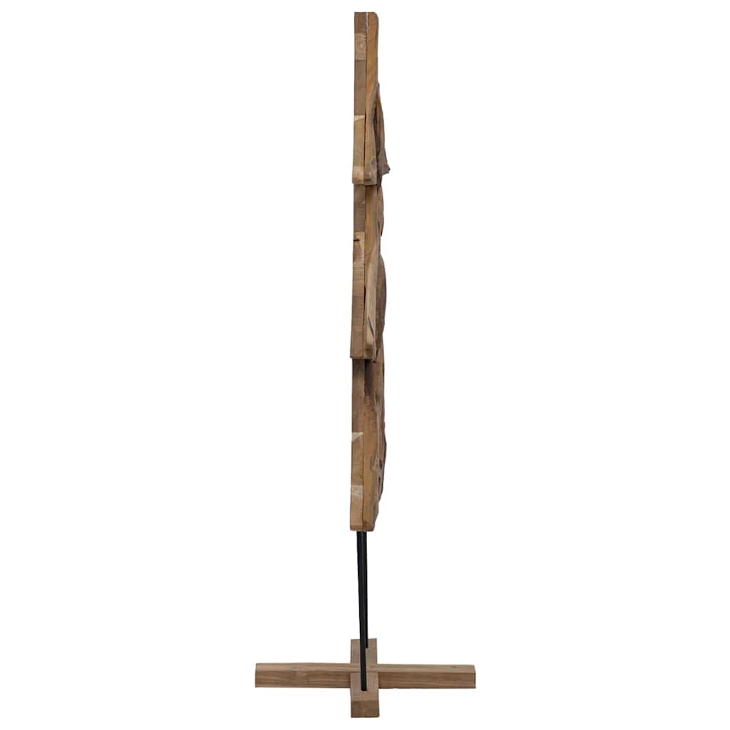 Christmas Tree Stand Brown 90 cm Solid Teak Wood