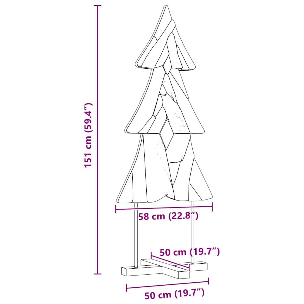 Ziemassvētku eglīte ar statīvu Brūna 150 cm Tīkkoks masīvs