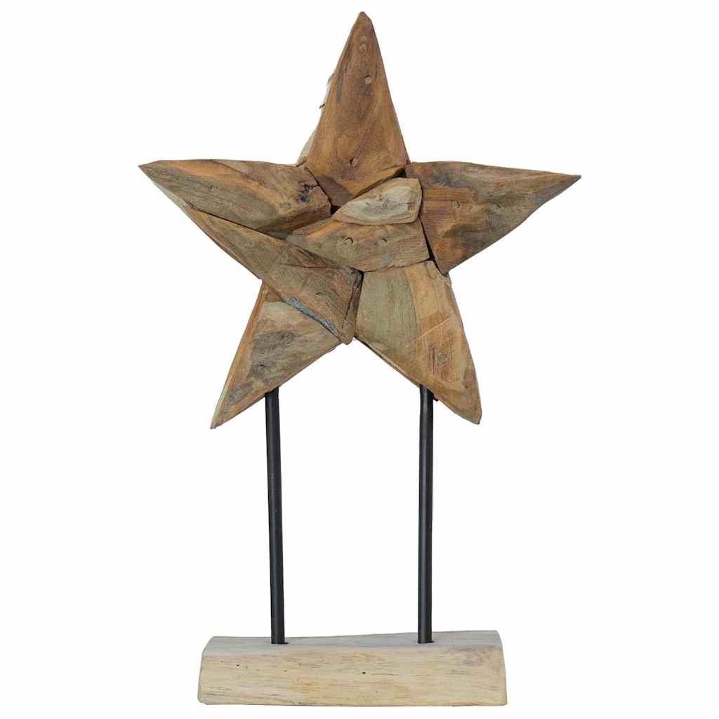 Kalėdų žvaigždė LED Ruda 31 x 15 x 46 cm Kieto teka medžio
