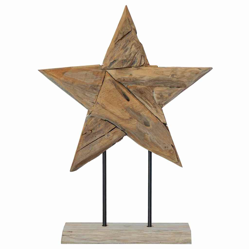 Kalėdų žvaigždė Ruda 43,5 x 13,5 x 59 cm Kieto teka medžio