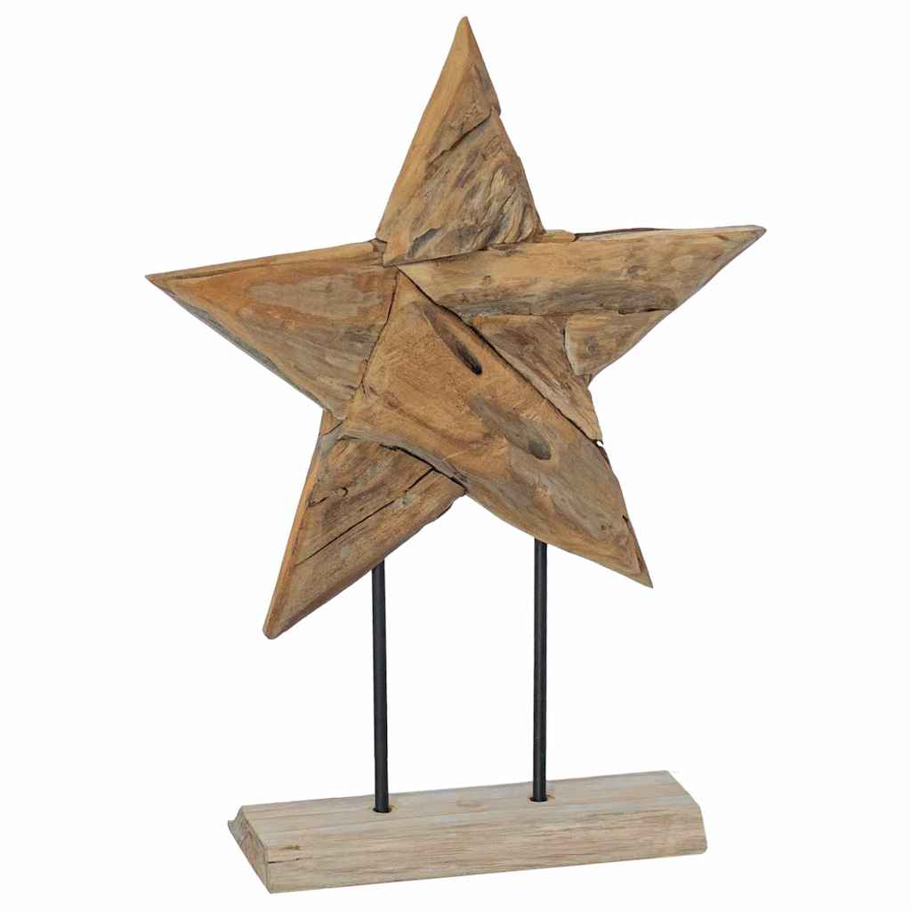 Kalėdų žvaigždė Ruda 43,5 x 13,5 x 59 cm Kieto teka medžio