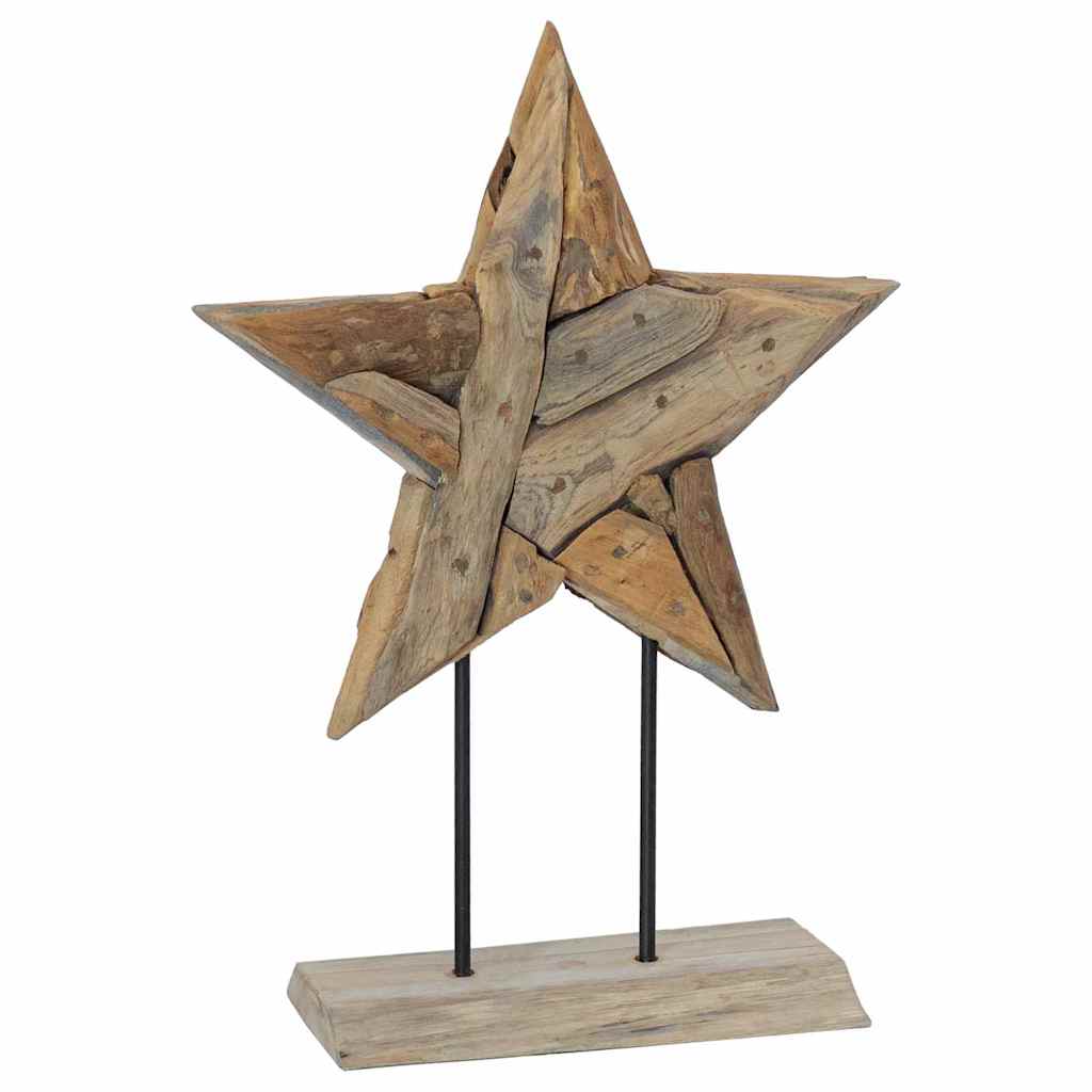 Kalėdų žvaigždė Ruda 43,5 x 13,5 x 59 cm Kieto teka medžio