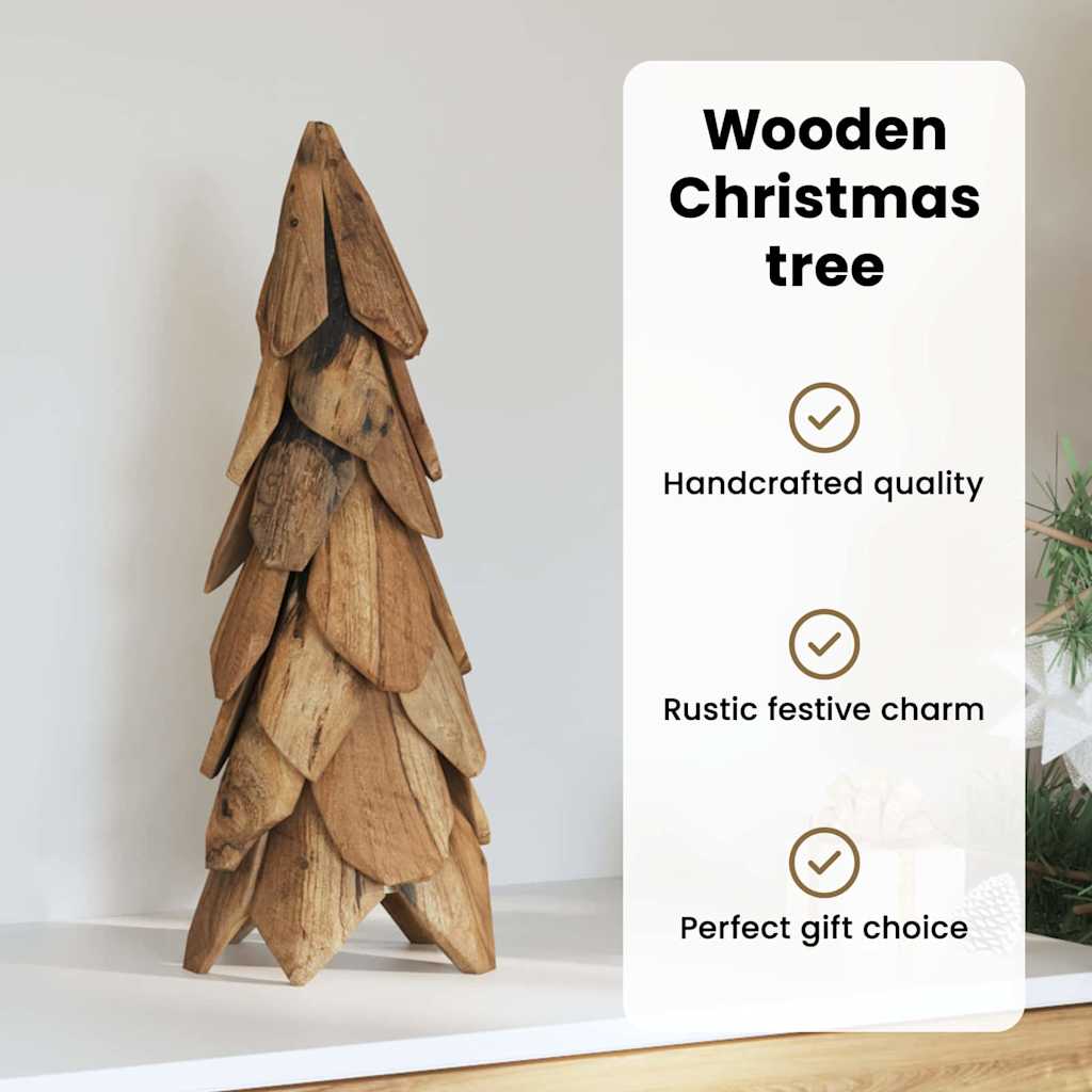 Christmas Tree Stand Brown 50 cm Solid Teak Wood