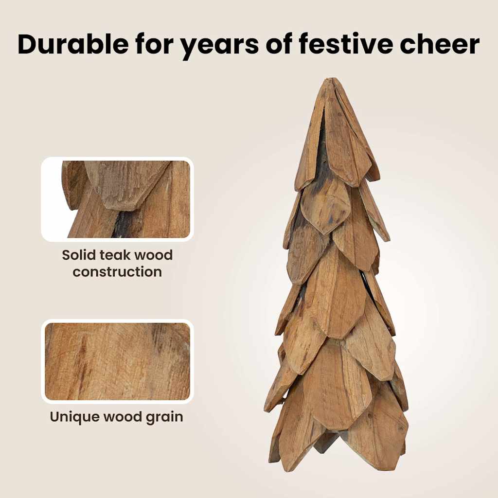 Christmas Tree Stand Brown 50 cm Solid Teak Wood