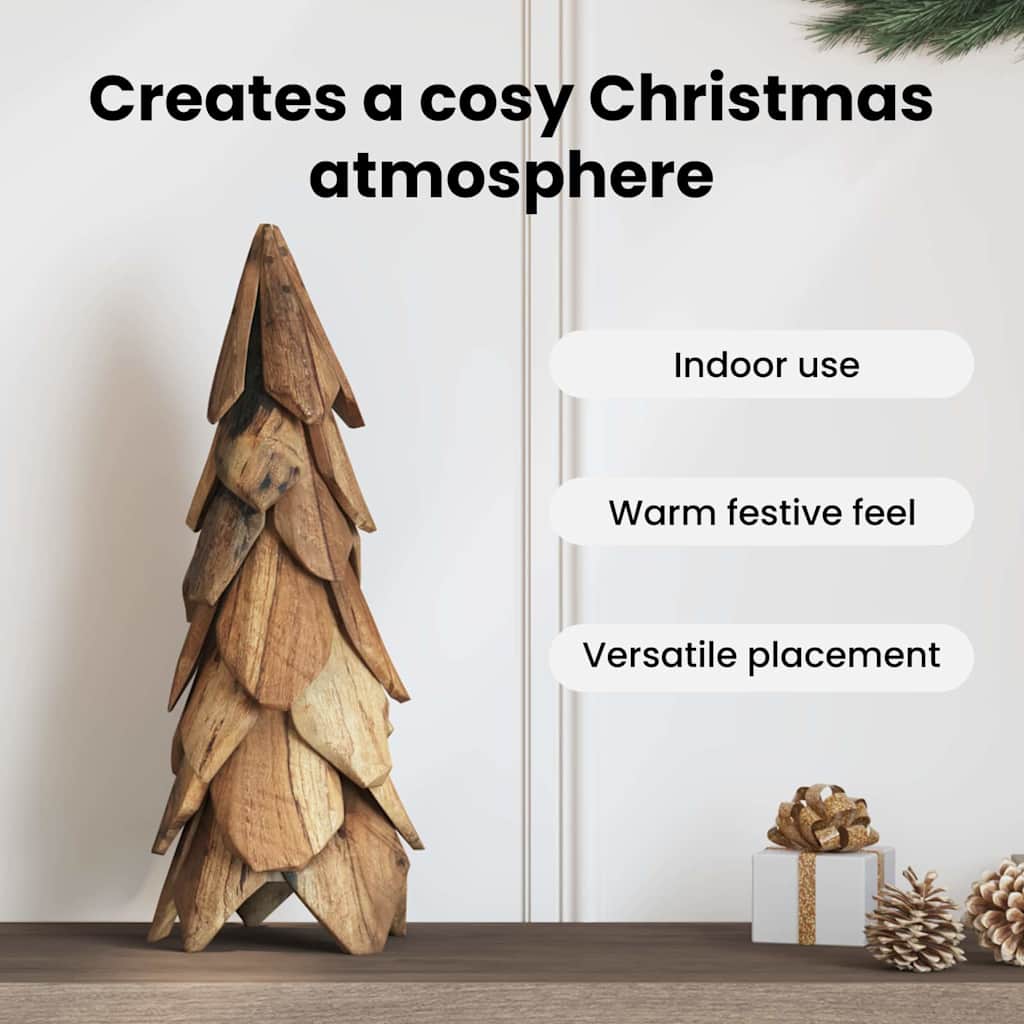 Christmas Tree Stand Brown 50 cm Solid Teak Wood