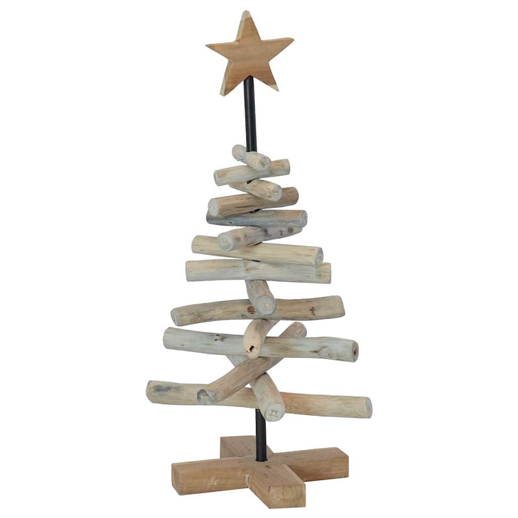Ziemassvētku eglīte ar statīvu, brūna, 60 cm, masīvs tīkkoks