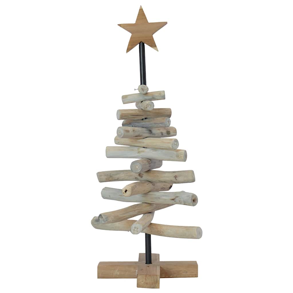 Ziemassvētku eglīte ar statīvu, brūna, 60 cm, masīvs tīkkoks
