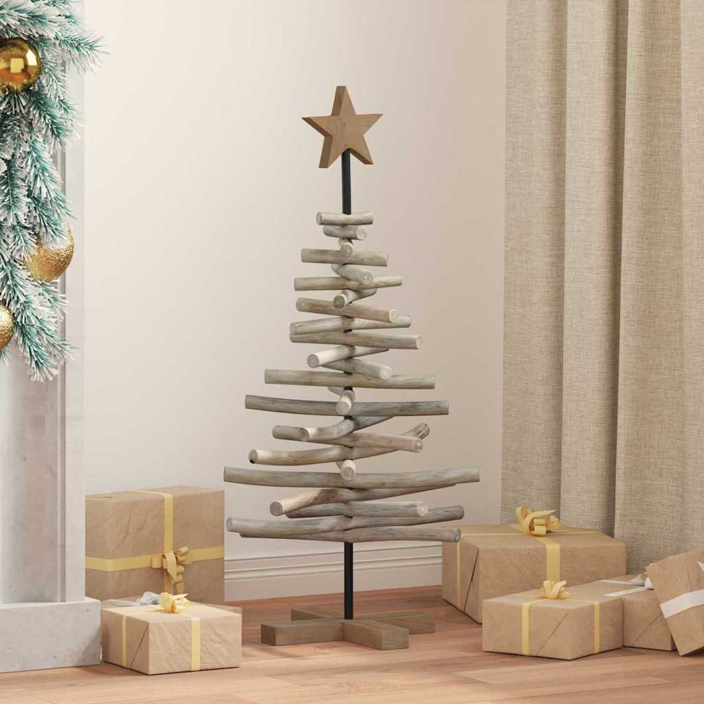 Christmas Tree Stand Brown 90 cm Solid Teak Wood