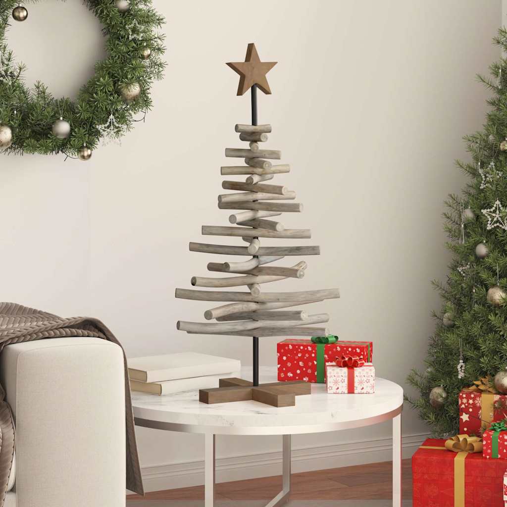 Christmas Tree Stand Brown 90 cm Solid Teak Wood