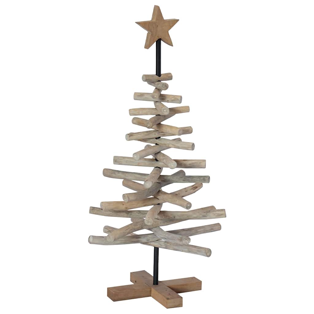 Christmas Tree Stand Brown 90 cm Solid Teak Wood