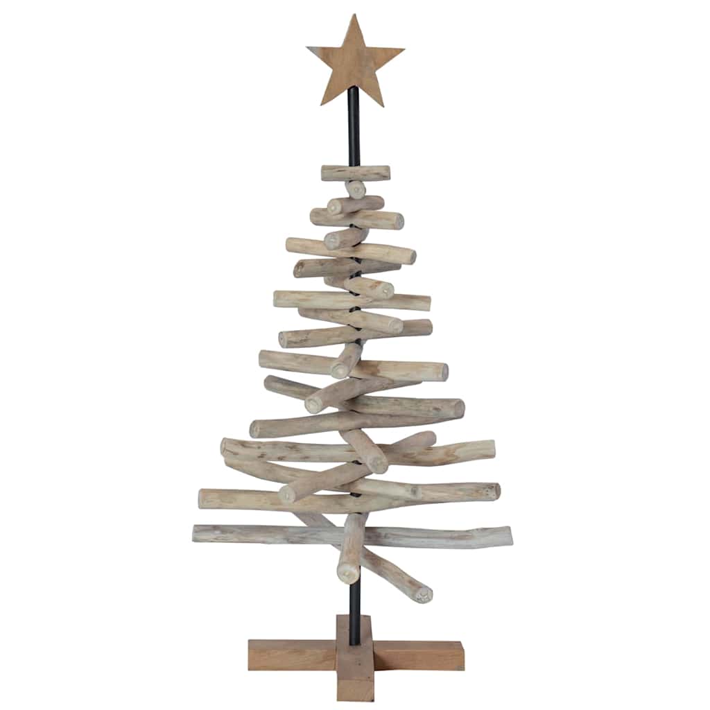 Christmas Tree Stand Brown 90 cm Solid Teak Wood