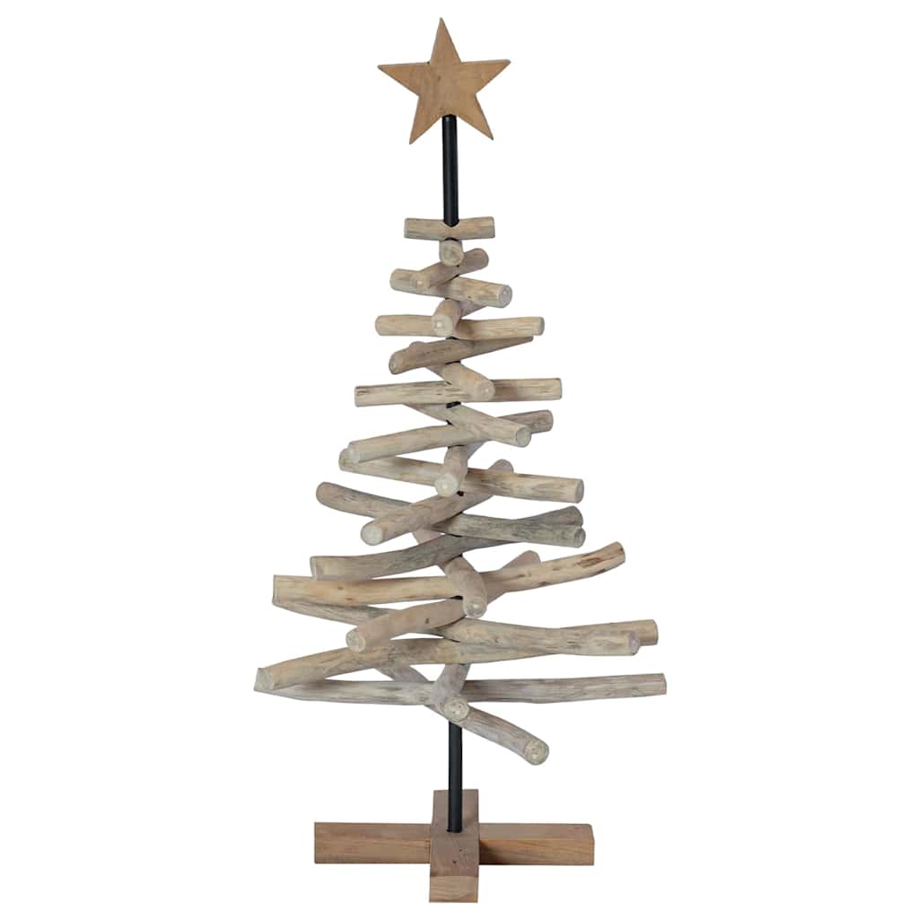 Christmas Tree Stand Brown 90 cm Solid Teak Wood