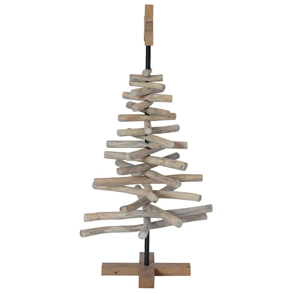 Christmas Tree Stand Brown 90 cm Solid Teak Wood