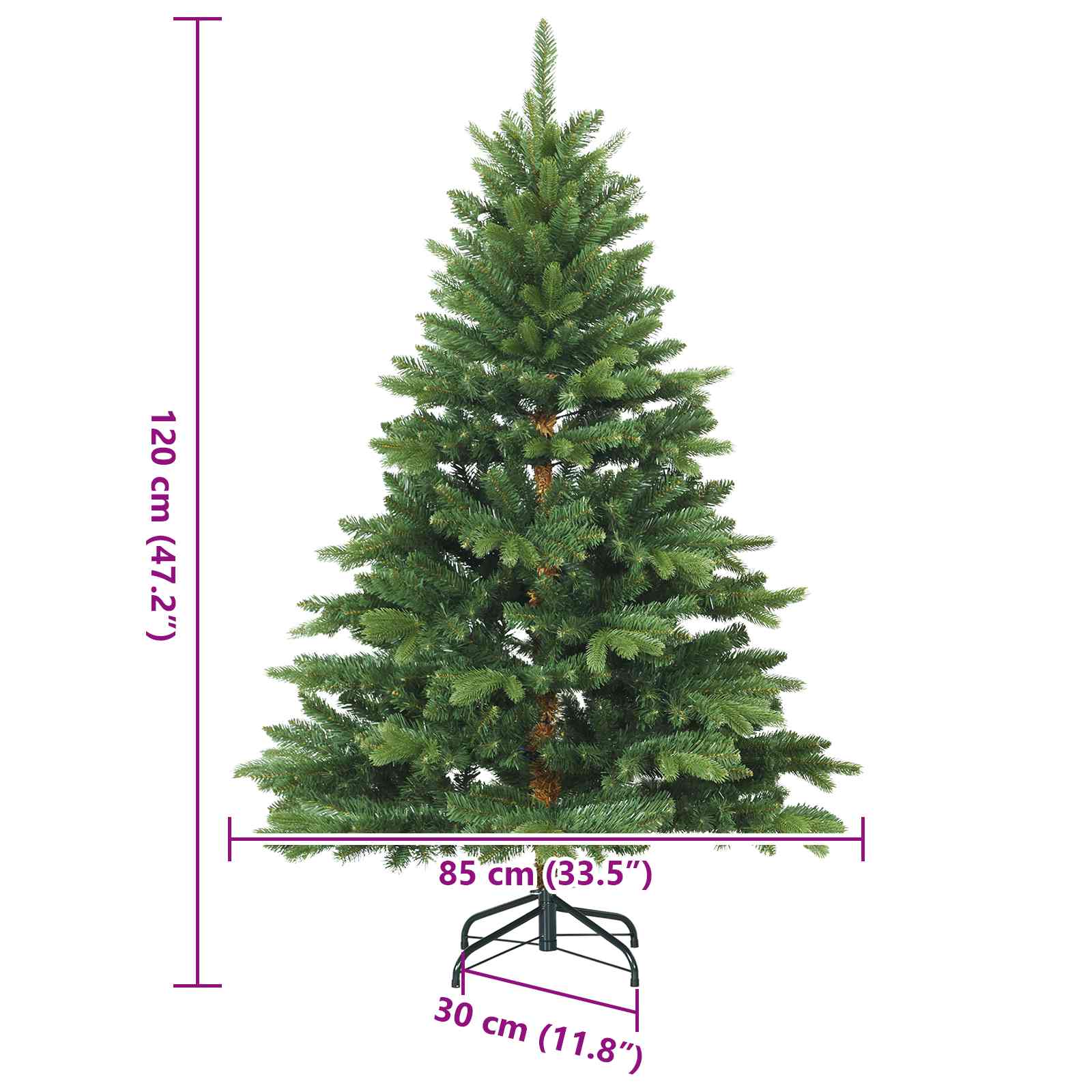 Dirbtinė Sulankstoma Kalėdų Eglutė s stovu Žalia 120 cm