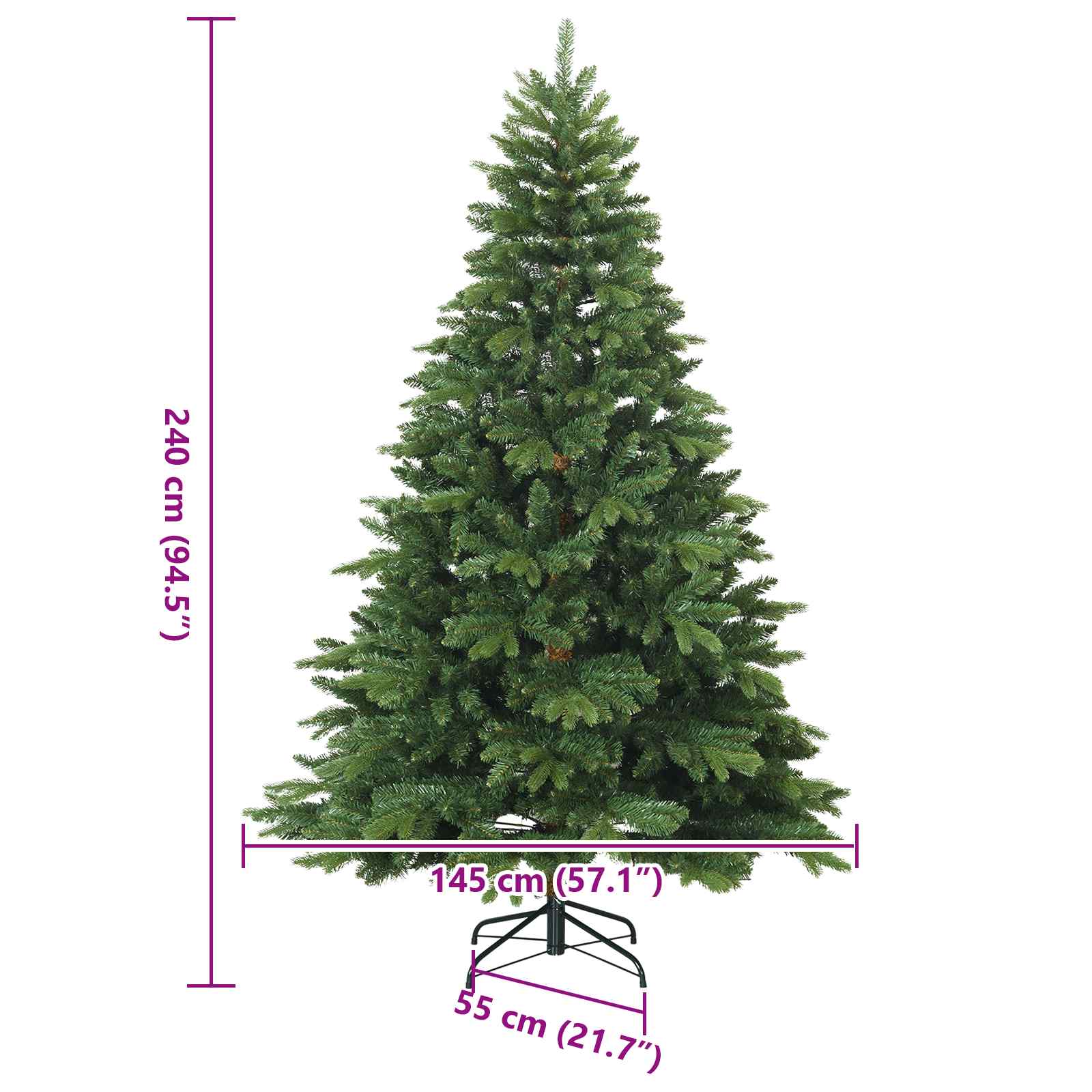 Dirbtinė Sulankstoma Kalėdų Eglutė s stovu Žalia 240 cm
