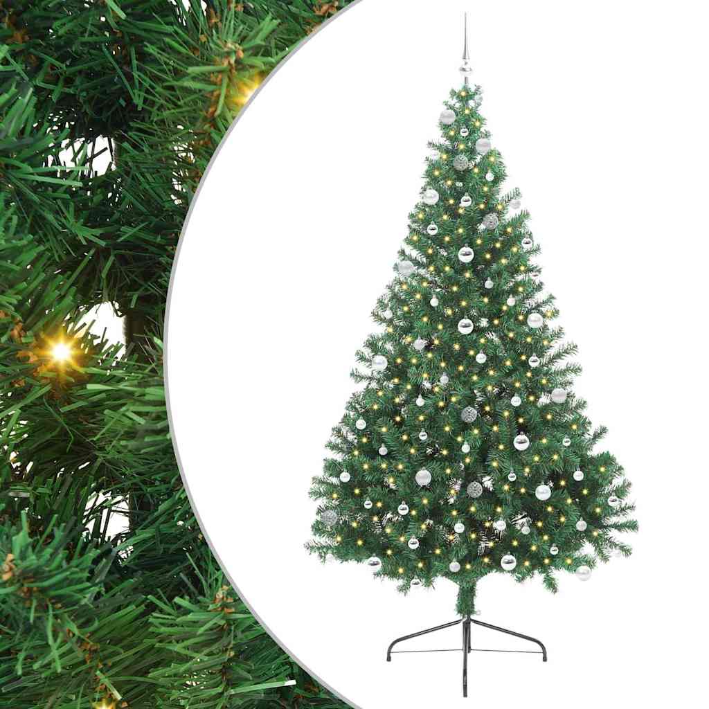 Mākslīgā Ziemassvētku eglīte ar lampiņām Zaļa 240 cm PVC