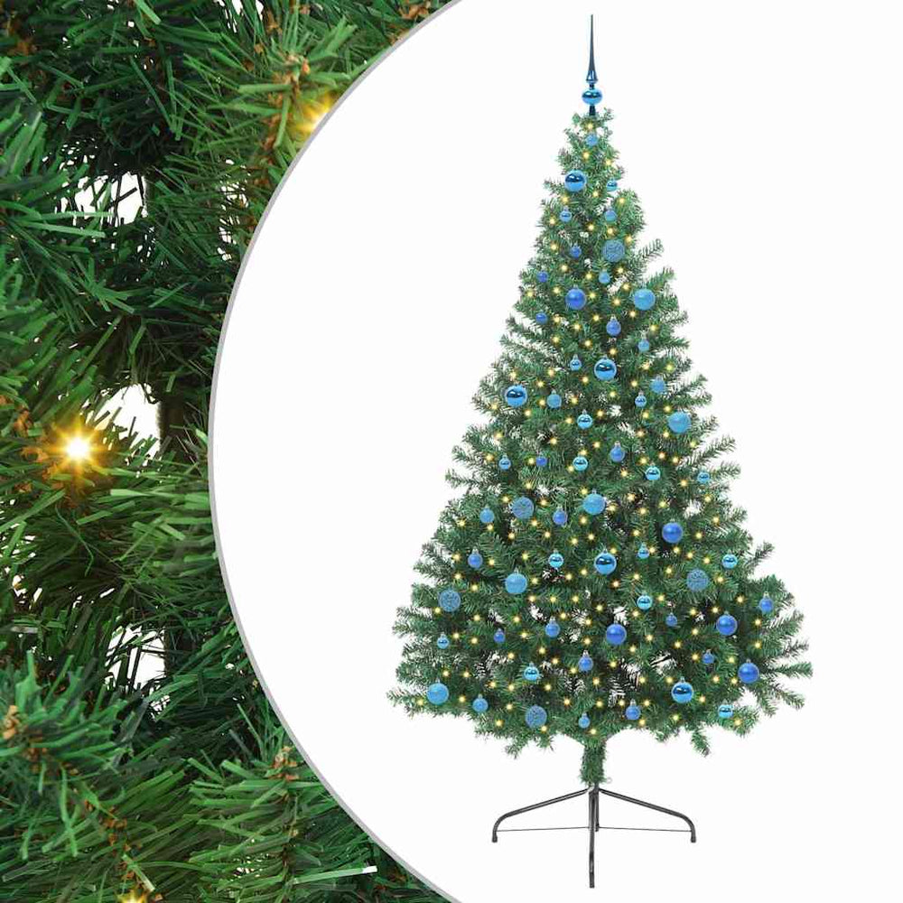 Artificial Pre-Lit Christmas Tree HORIZON EMBER, Green 240 cm.