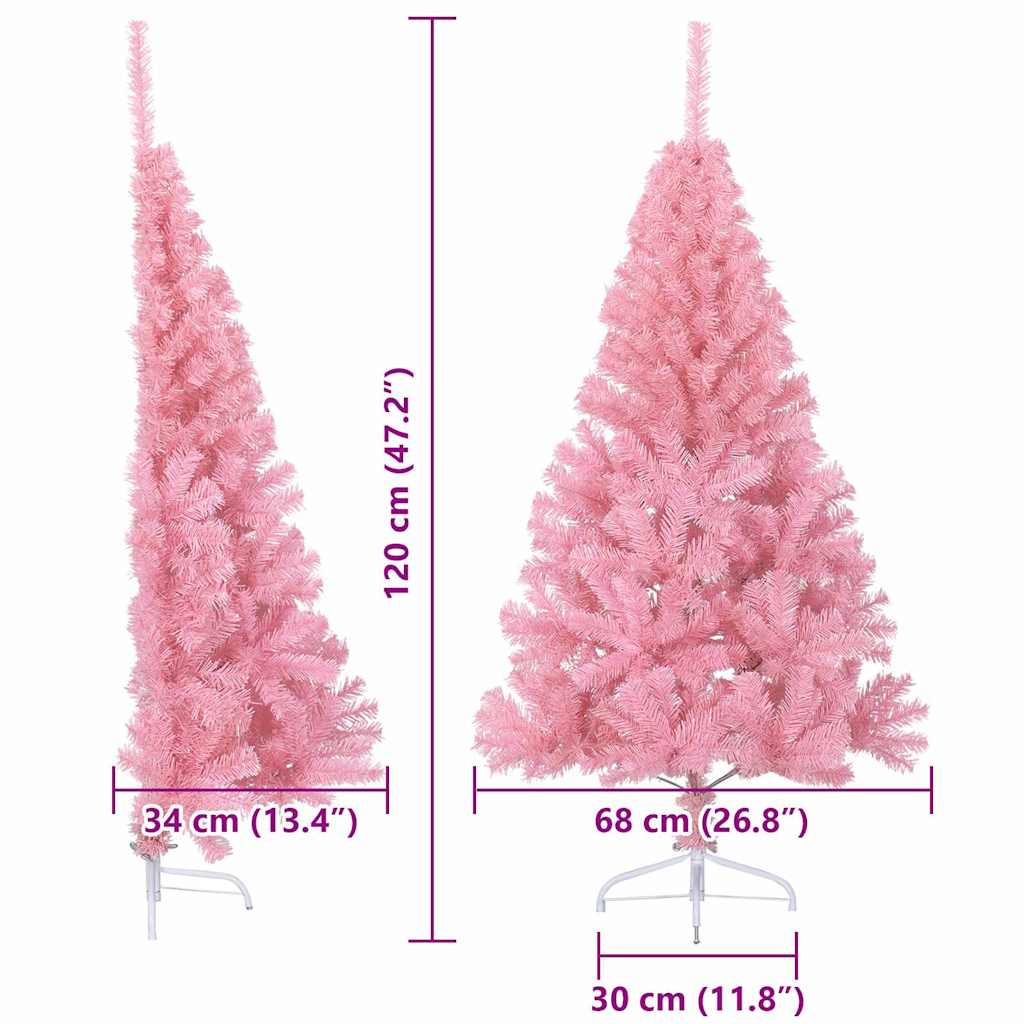 Dirbtinis prieššventinis eglutė su šviesomis Rožinė 120 cm PVC