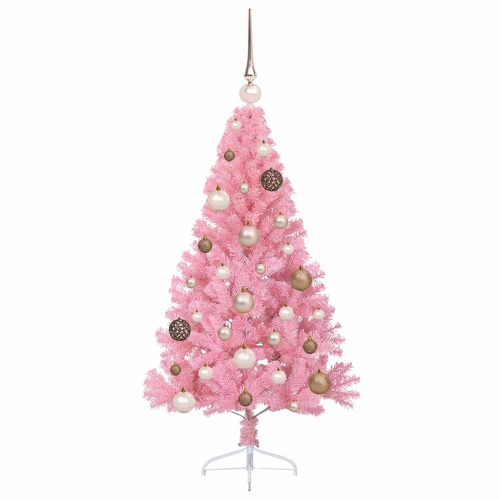 Dirbtinis prieššventinis eglutė su šviesomis Rožinė 120 cm PVC