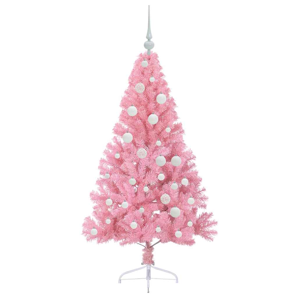 Dirbtinis prieššventinis eglutė su šviesomis Rožinė 120 cm PVC