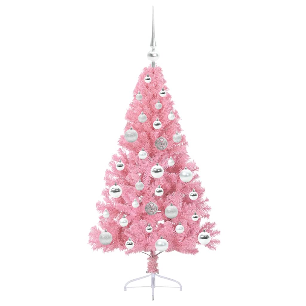 Mākslīgā Ziemassvētku eglīte ar lampiņām Rozā 120 cm PVC