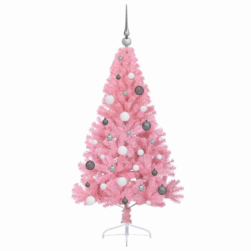 Dirbtinis prieššventinis eglutė su šviesomis Rožinė 150 cm PVC