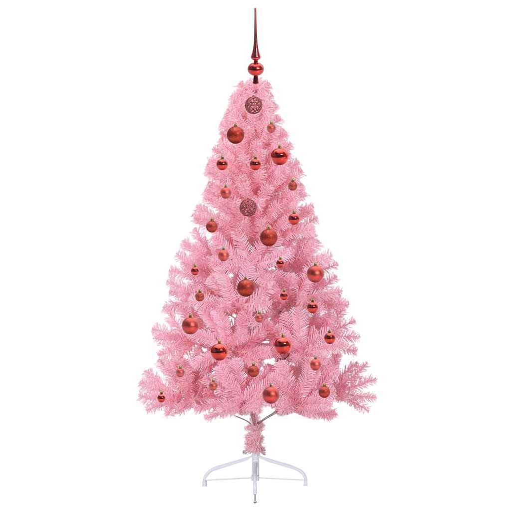 Dirbtinis prieššventinis eglutė su šviesomis Rožinė 150 cm PVC